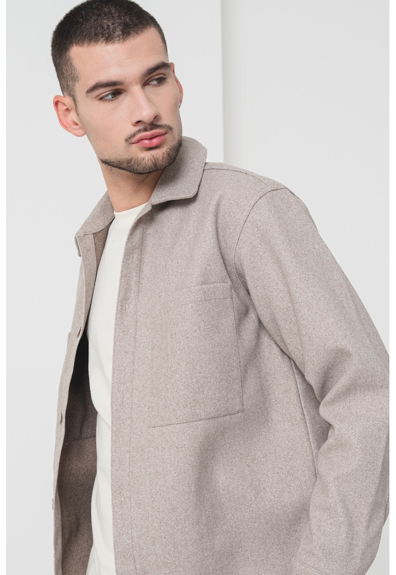 Camasa uni cu buzunare aplicate