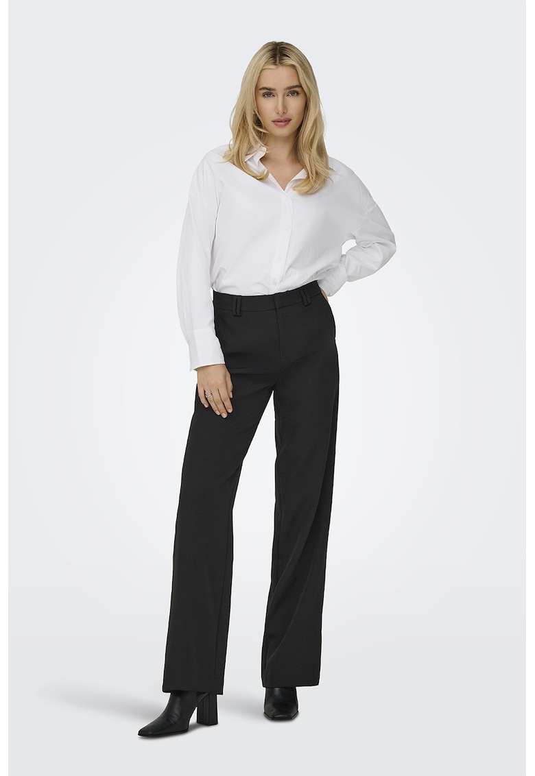 Pantaloni uni cu talie inalta Pantaloni uni cu talie inalta