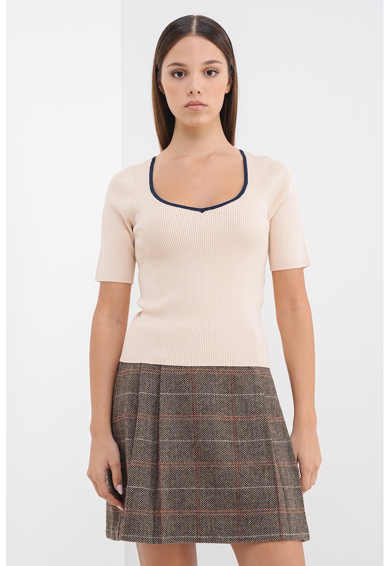 Pulover cu maneci scurte si striatii