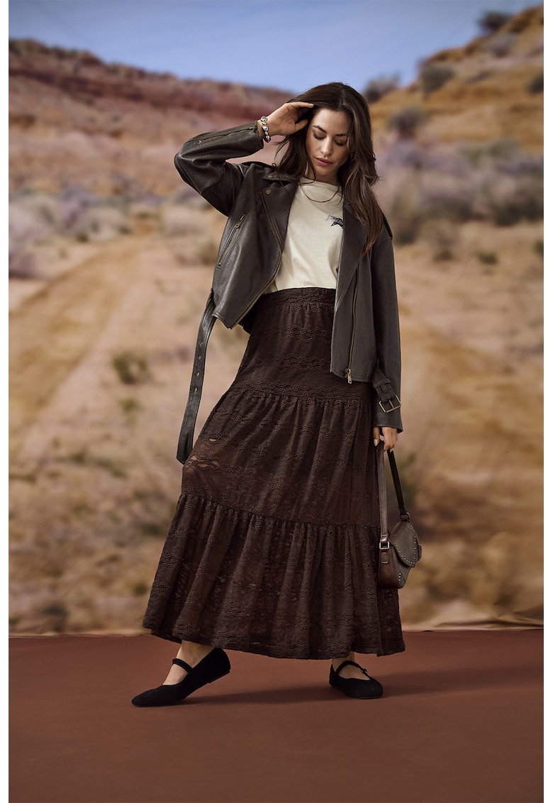 Jacheta de piele ecologica cu fermoar