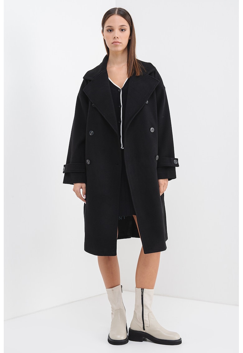 Palton supradimensionat cu doua randuri de nasturi