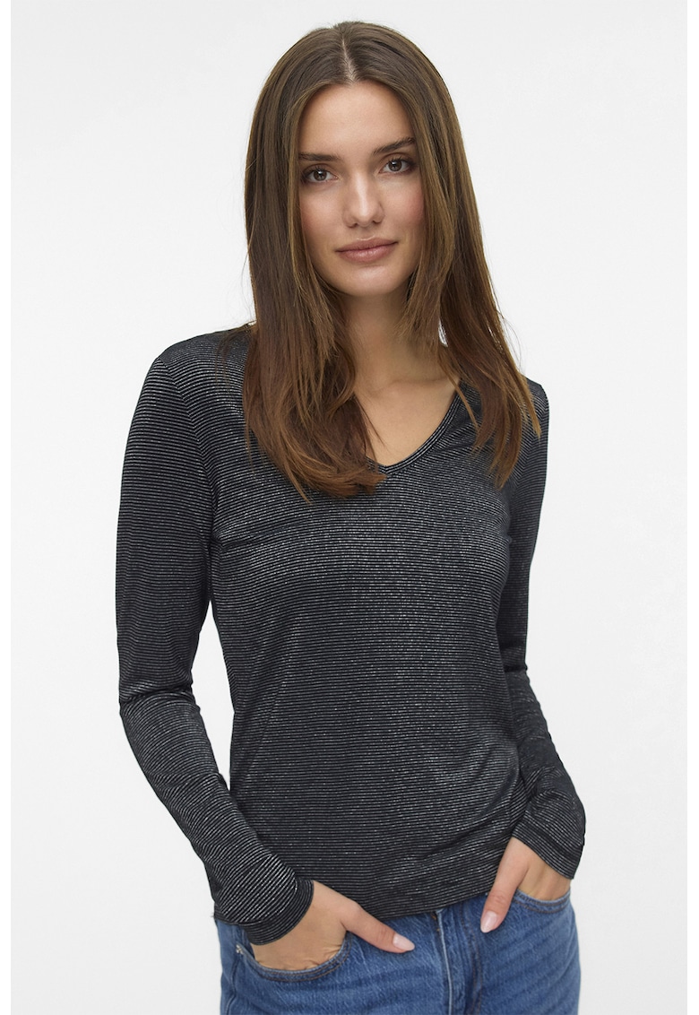 Bluza slim fit cu insertii stralucitoare