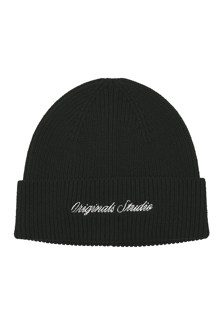 Caciula elastica din amestec de lana si casmir cu text brodat Caciula elastica din amestec de lana si casmir cu text brodat