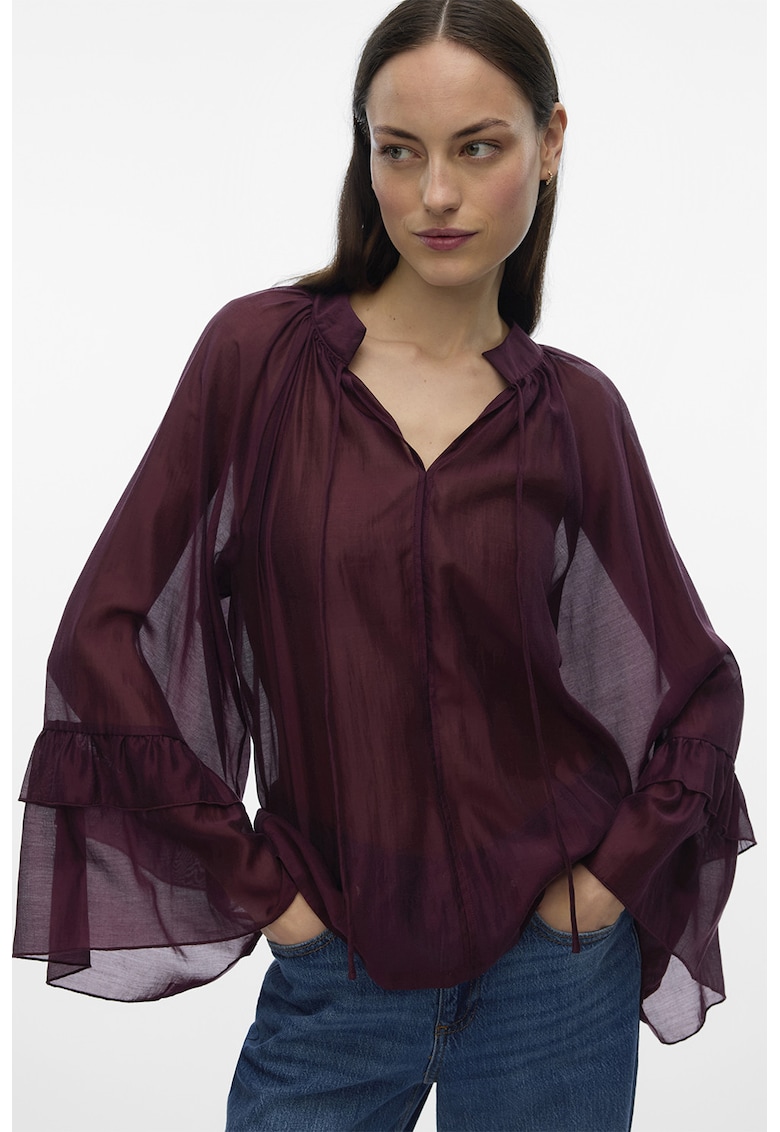 Bluza din amestec de lyocell cu aspect semitransparent