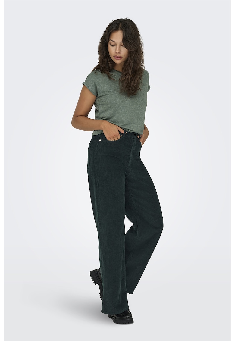 Pantaloni din reiat cu croiala ampla