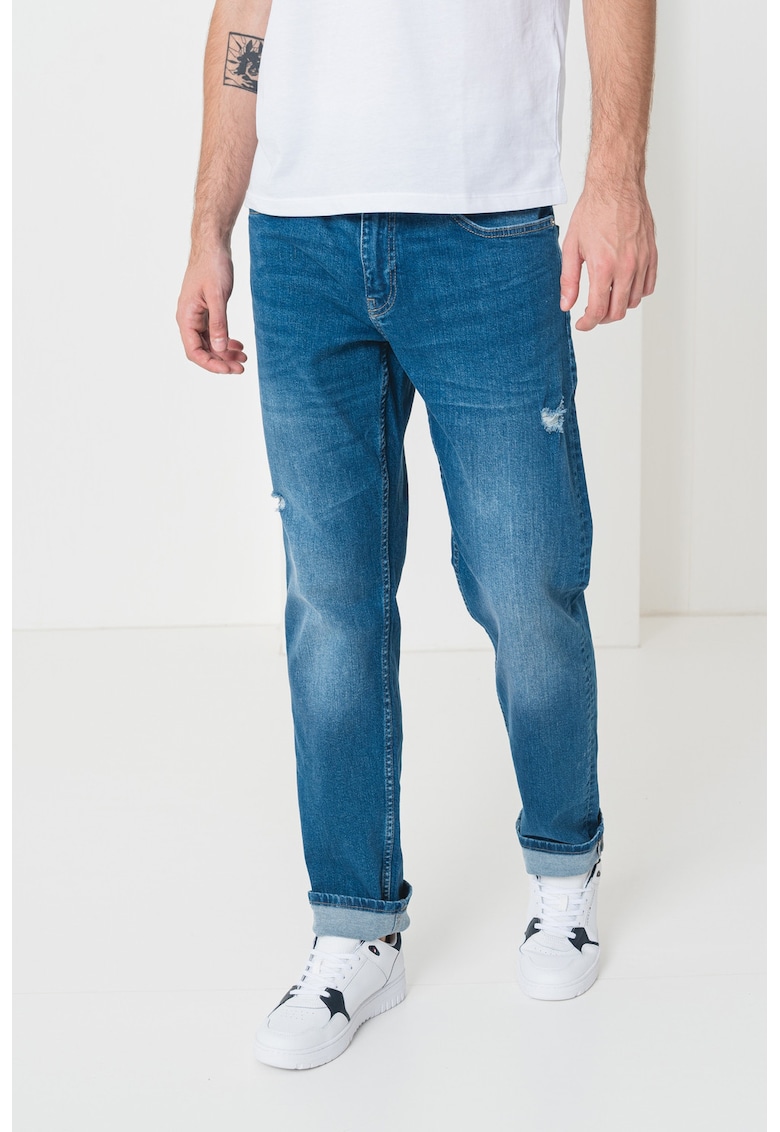 Blugi drepti cu terminatie pliabila