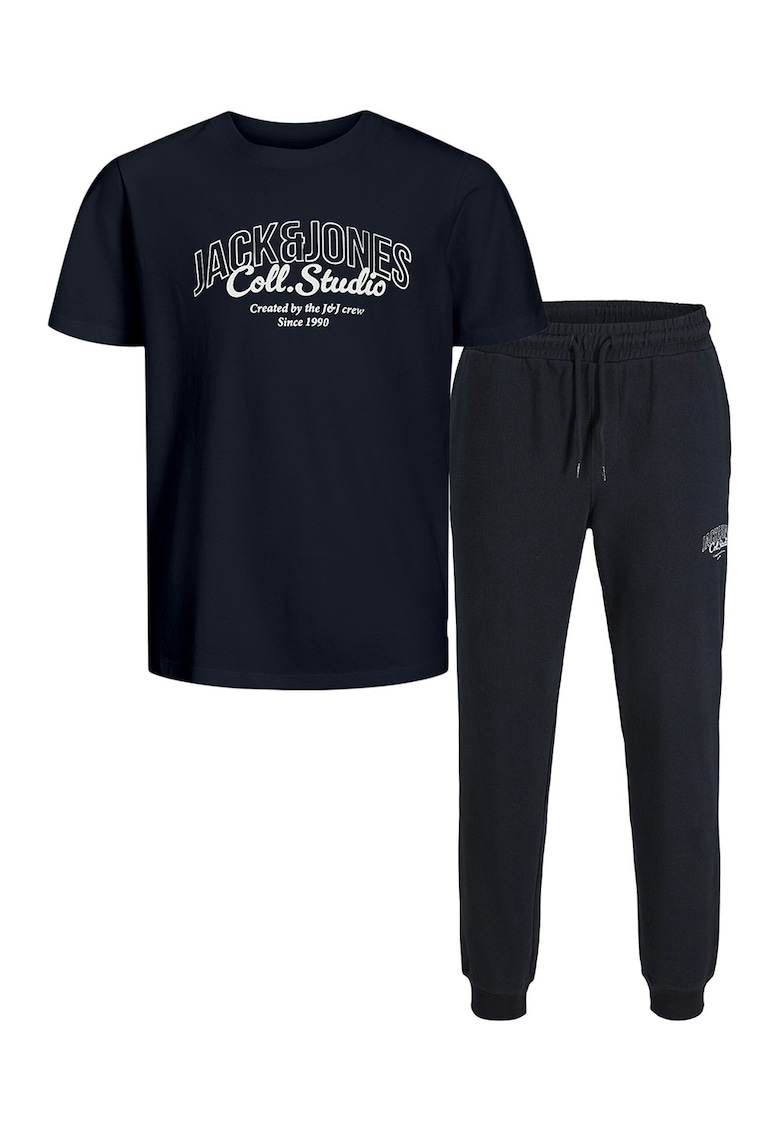 Set de pantaloni de trening si tricou cu logo - 2 perechi