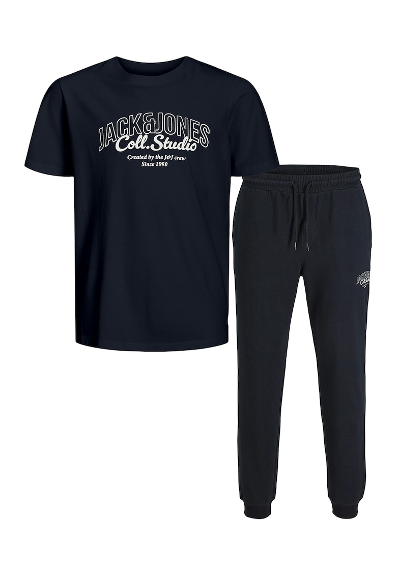 Set de pantaloni de trening si tricou cu logo - 2 perechi