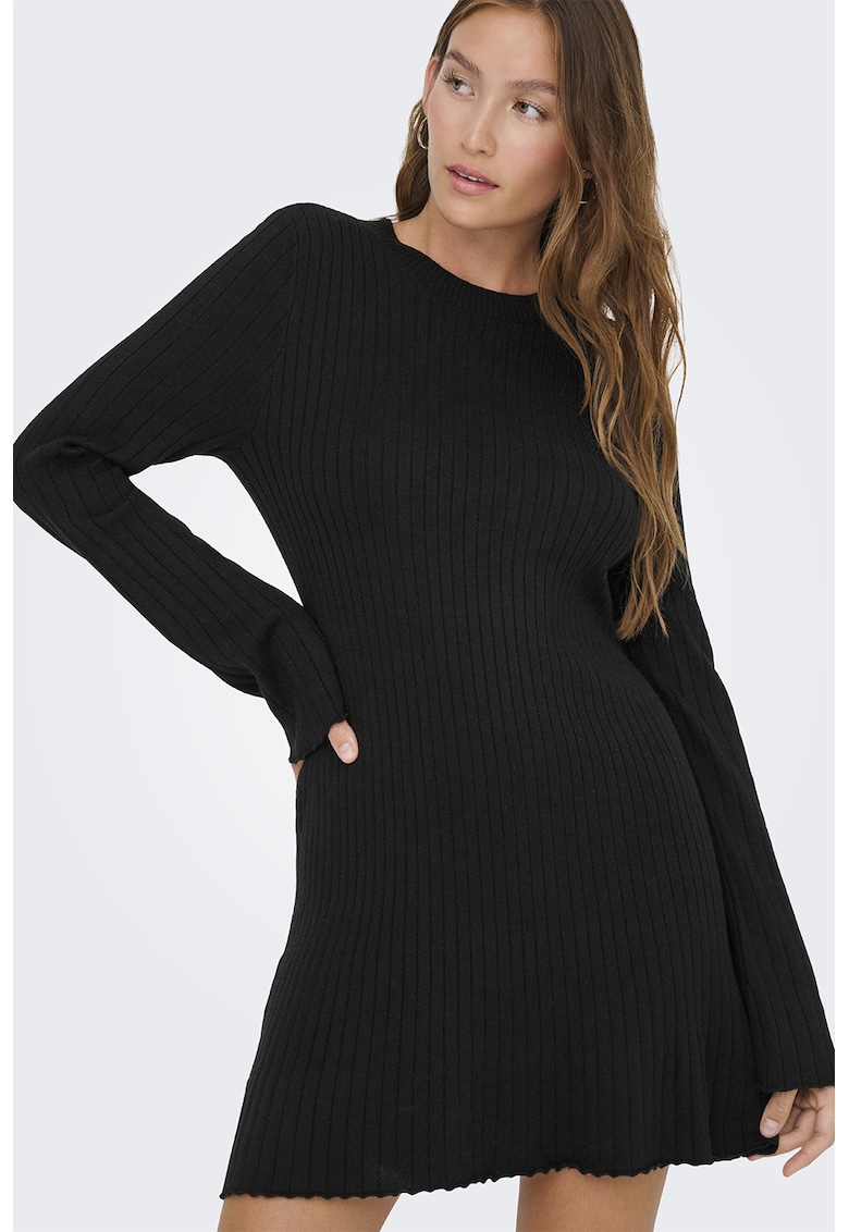 Only Rochie tricotata si striata - Negru