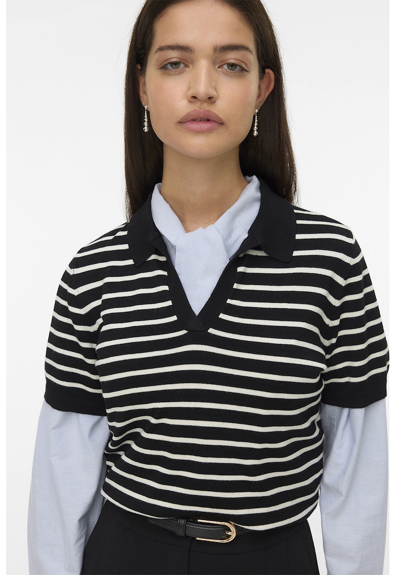 Tricou polo cu model in dungi