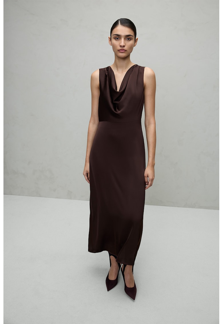 Rochie din satin cu decolteu drapat