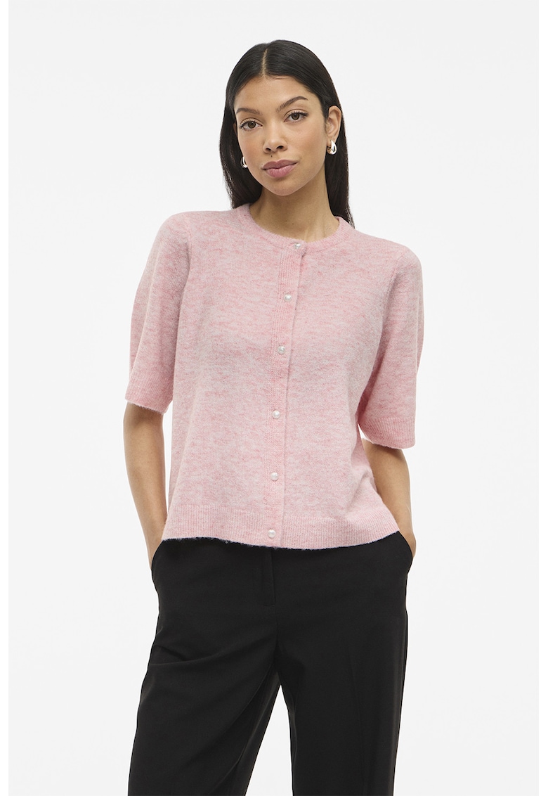 Cardigan tricotat cu maneci scurte