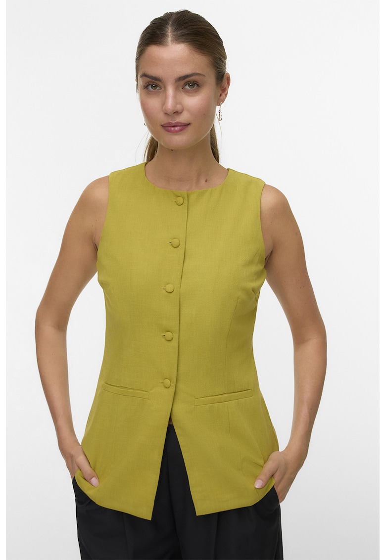 Vesta cu nasturi si model uni