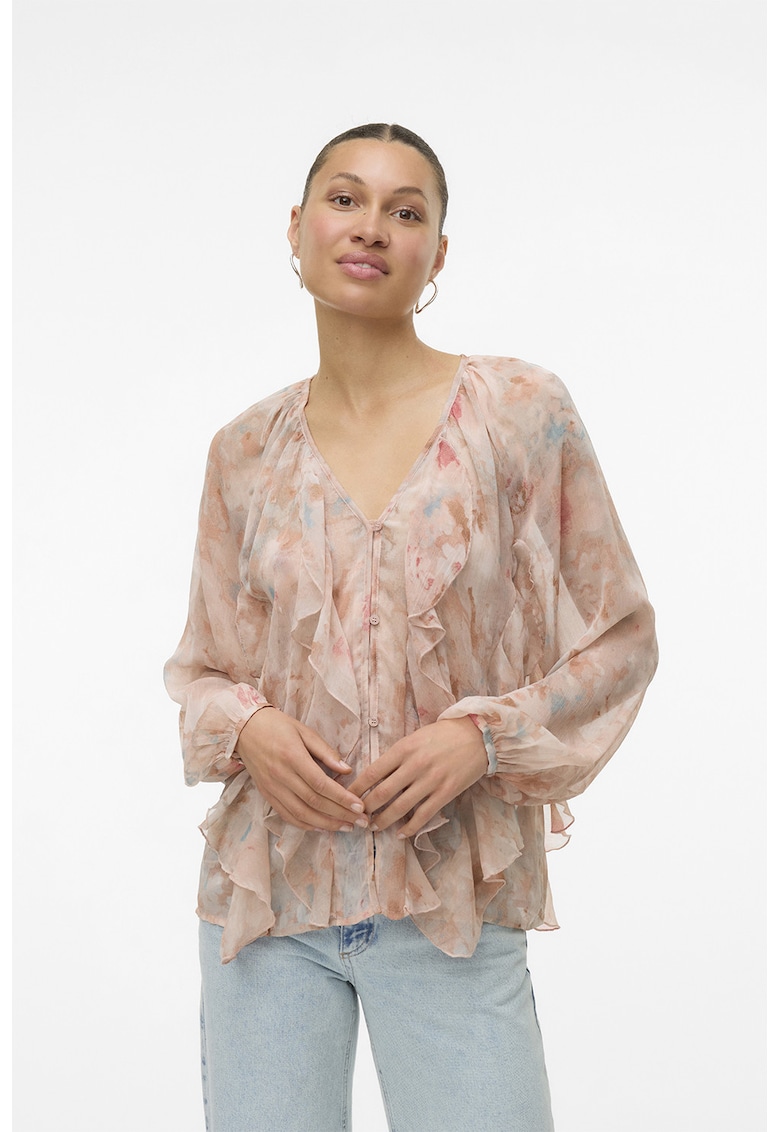 Bluza semitransparenta cu volane