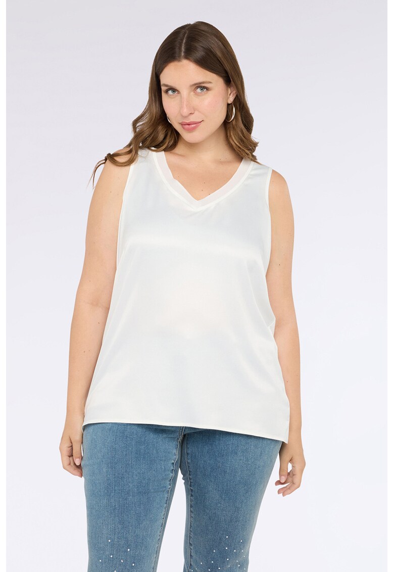 Top cu partea frontala din satin Top cu partea frontala din satin