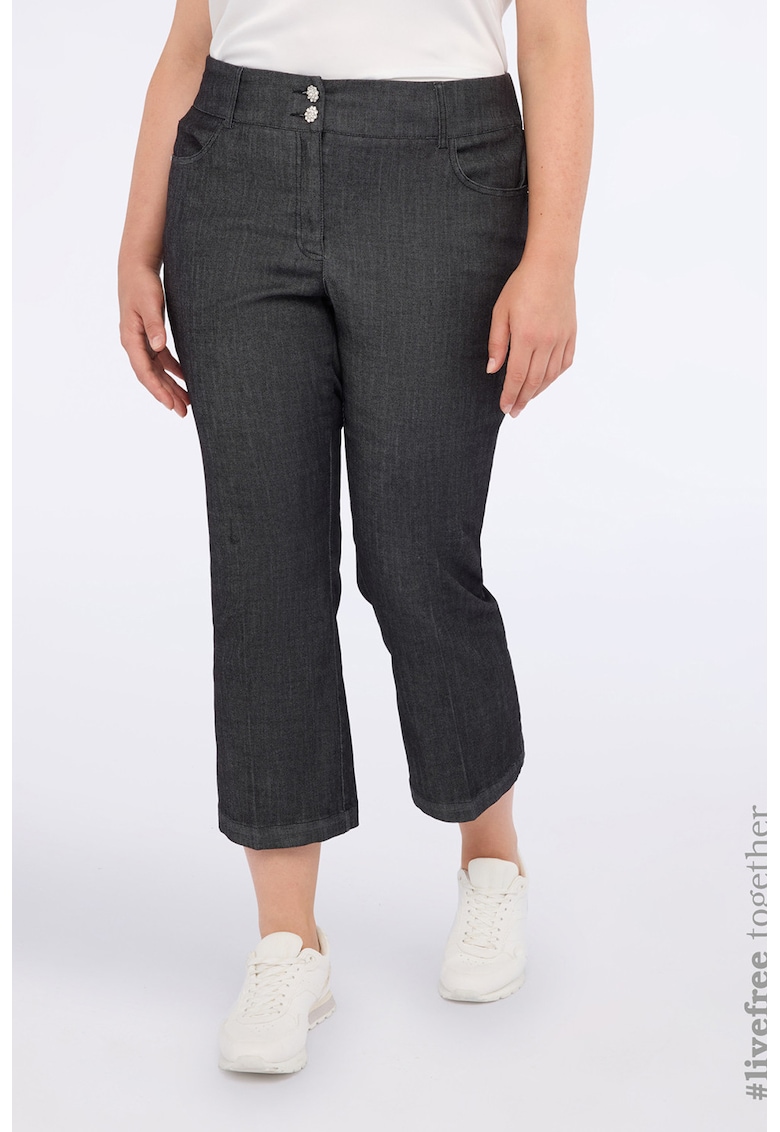 Blugi kick-flared cu talie inalta