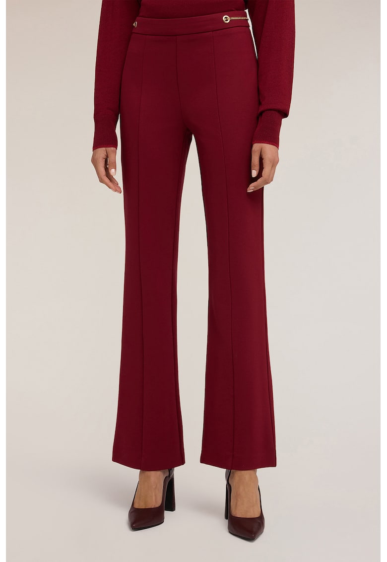 Pantaloni drepti cu talie inalta - Visiniu