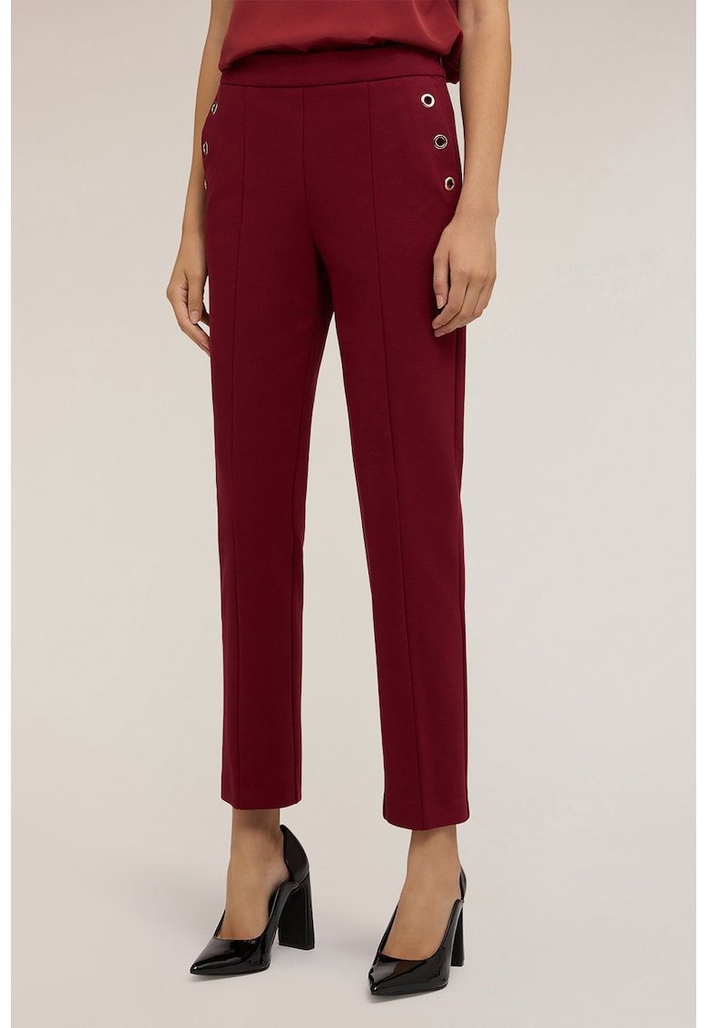 Pantaloni cu pense si talie inalta