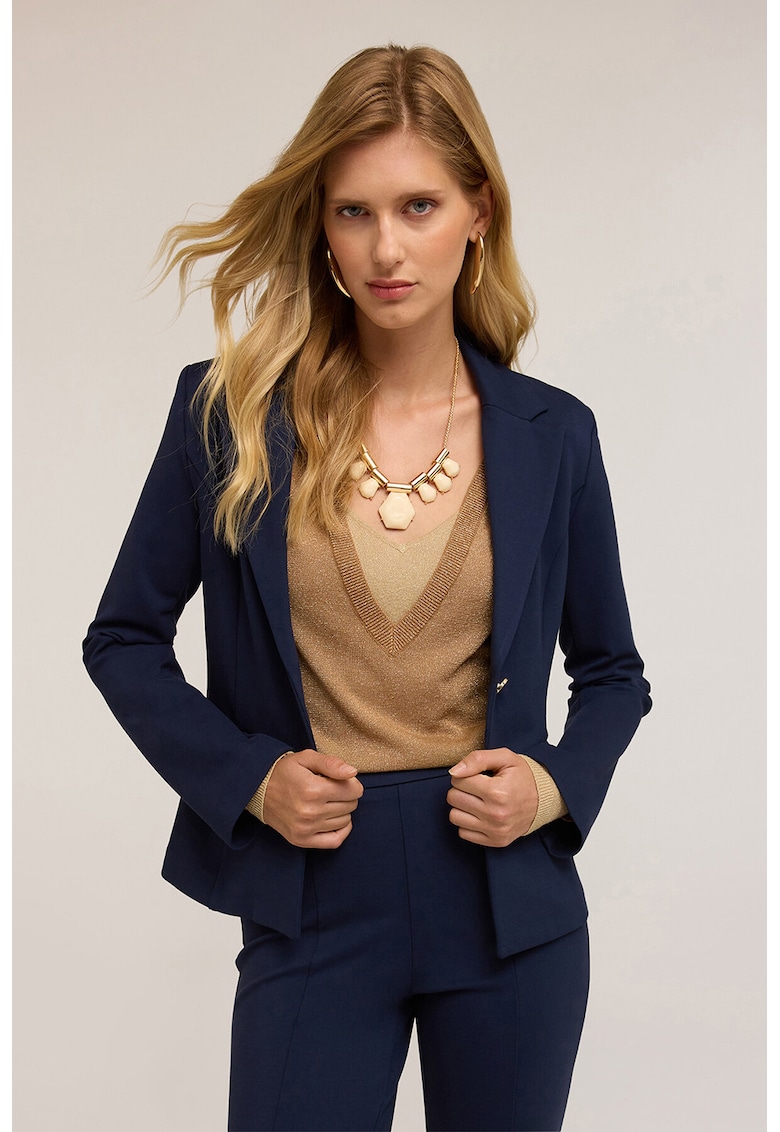 Sacou slim fit cu model uni