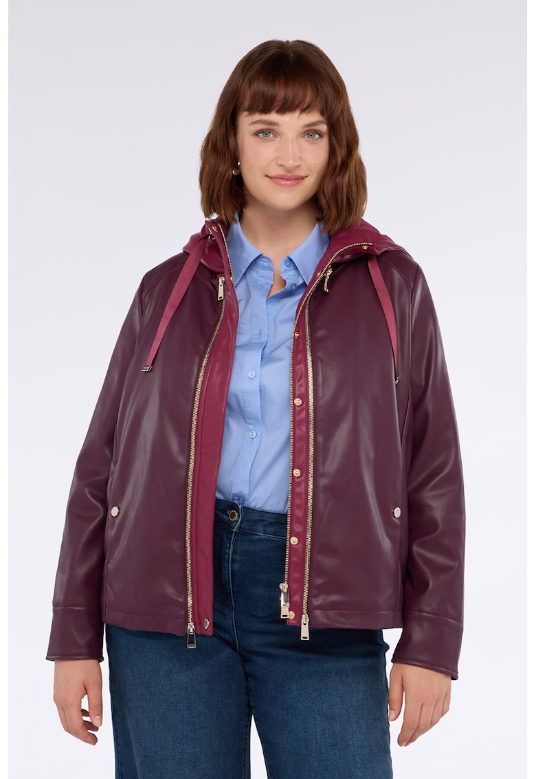 Jacheta din piele sintetica cu model 3-in-1