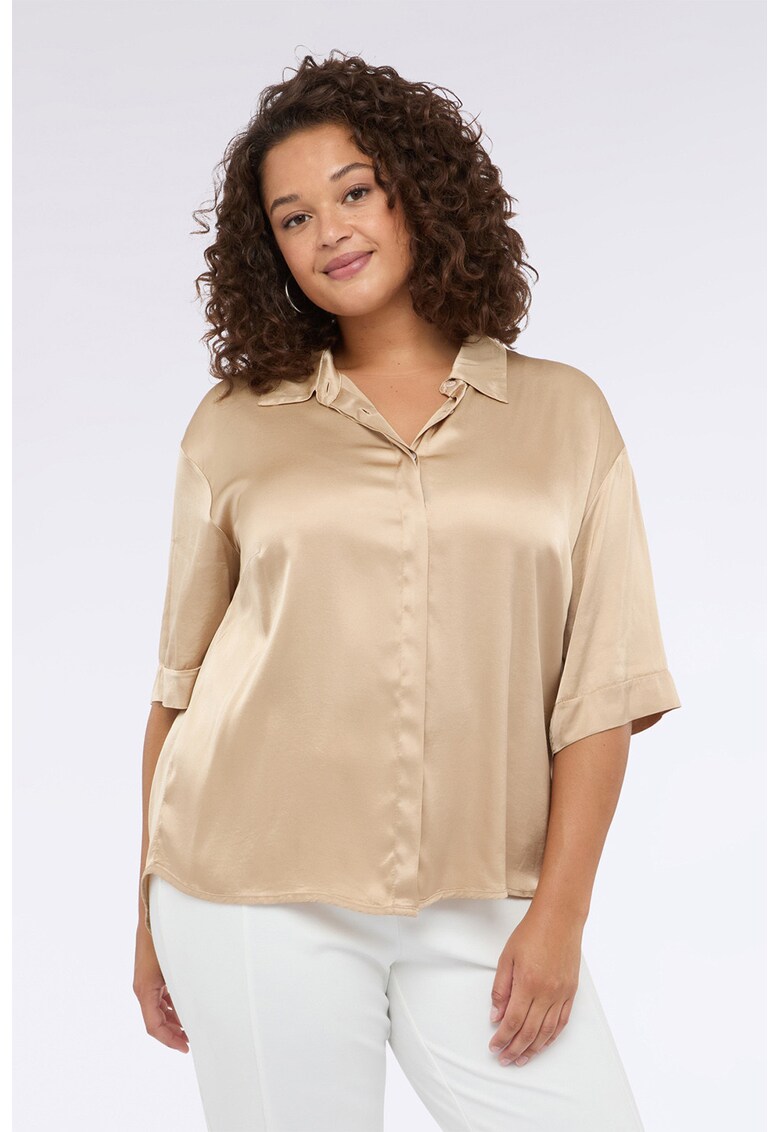 Camasa din satin cu maneci medii