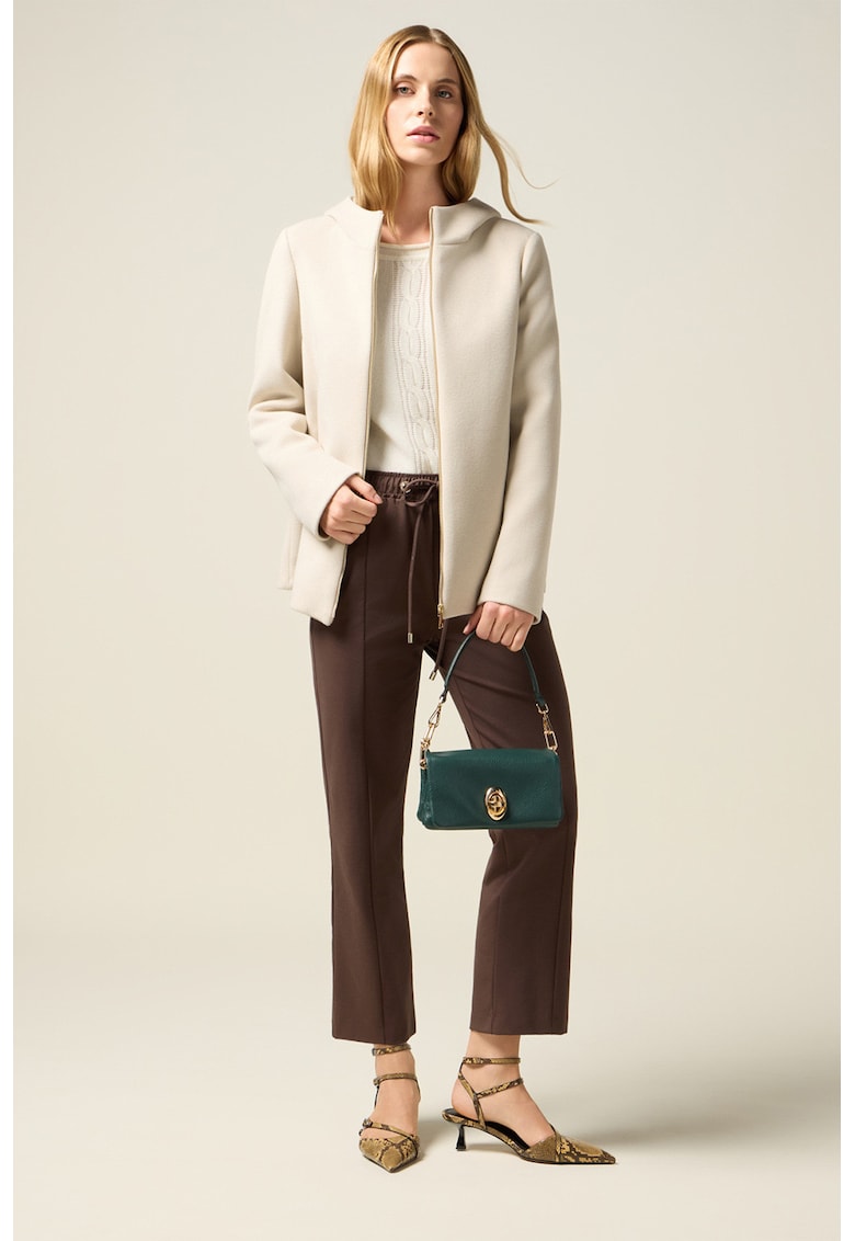 Pantaloni capri cu talie inalta