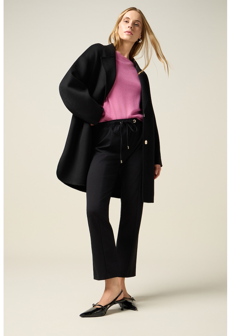 Pantaloni capri cu talie inalta - Negru