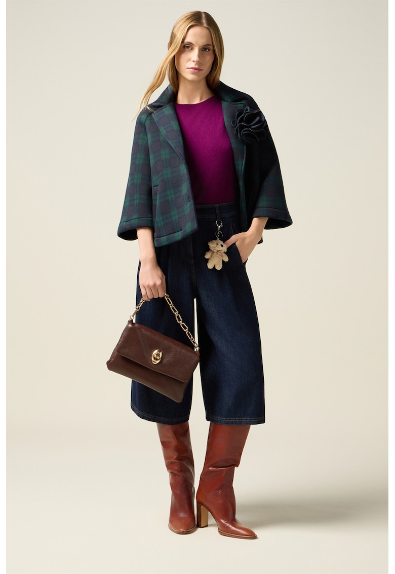 Blugi trei sferturi cu talie medie