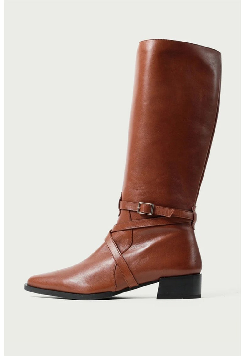 Cizme din piele cu barete cu catarama