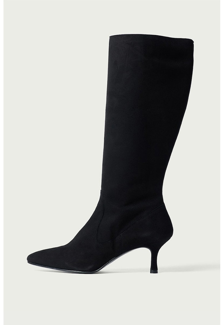 Cizme din piele intoarsa cu varf ascutit