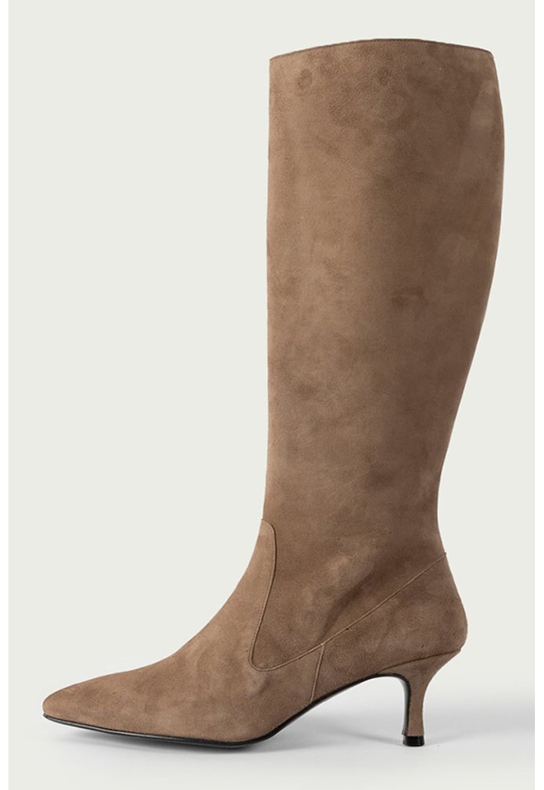 Cizme din piele intoarsa cu varf ascutit