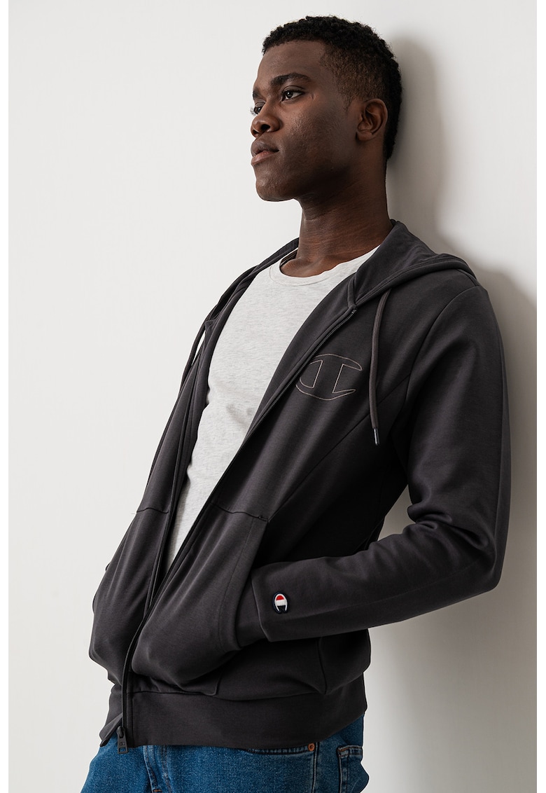 Hanorac slim-fit cu fermoar