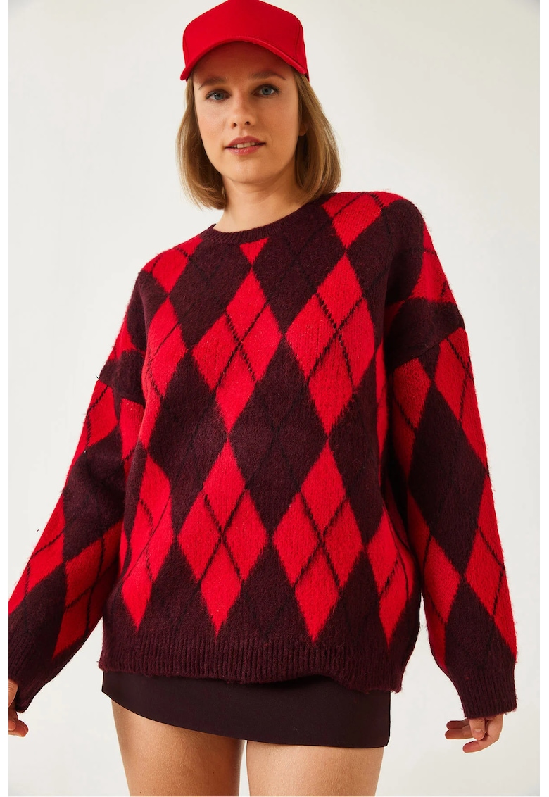 Pulover tricotat supradimensionat  acril/poliester -