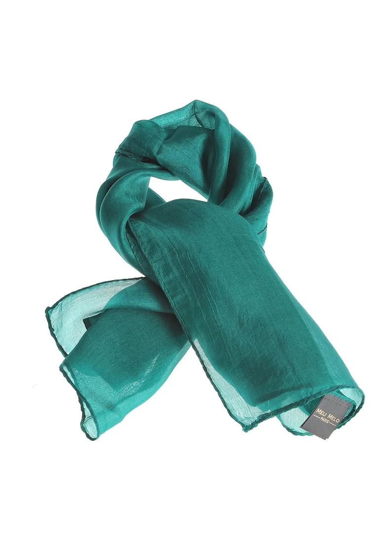 Esarfa verde din matase 50 x 50 cm