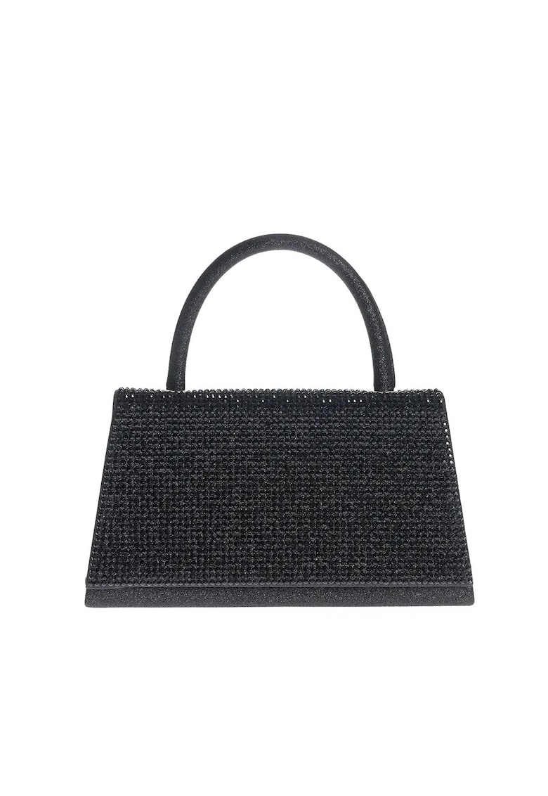 Geanta plic neagra cu paiete si maner fix