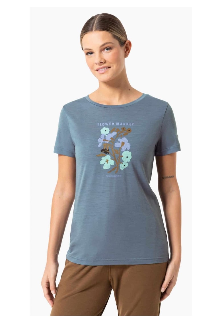 Tricou din amestec de lana Flower Market