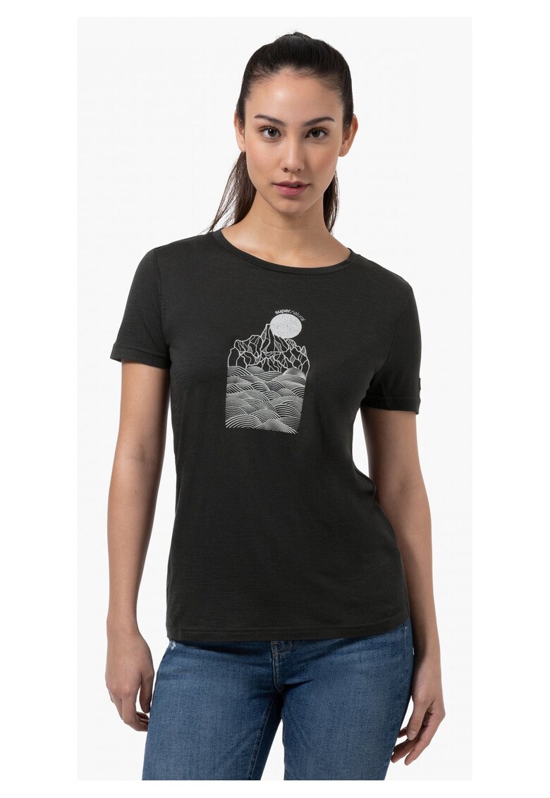 Tricou din amestec de lana Preikestolen Cliffs