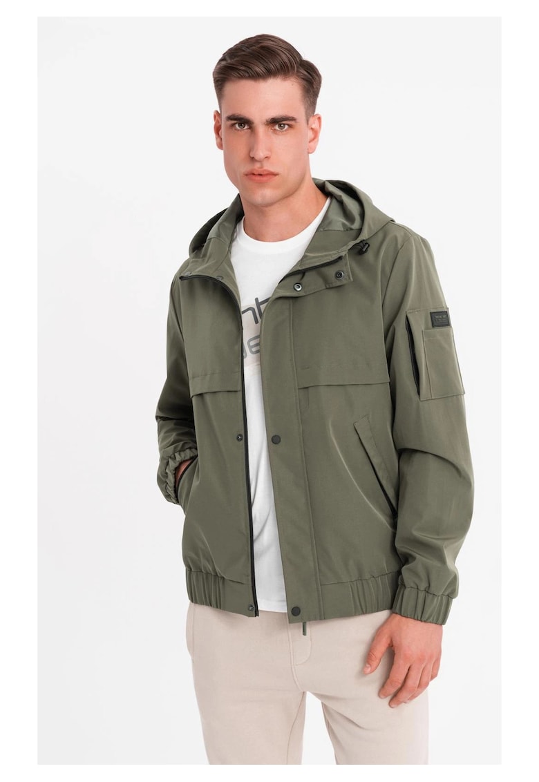 Jacheta cu buzunare si gluga