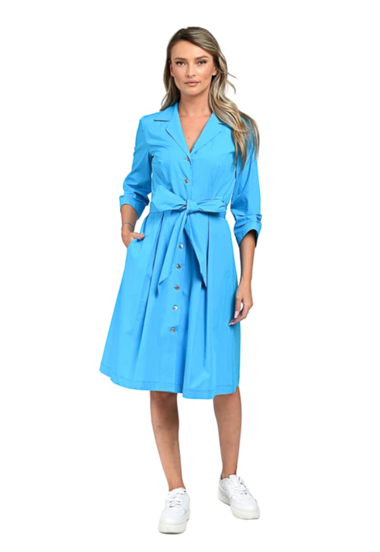 Rochie cu cordon in talie Camely - Albastru