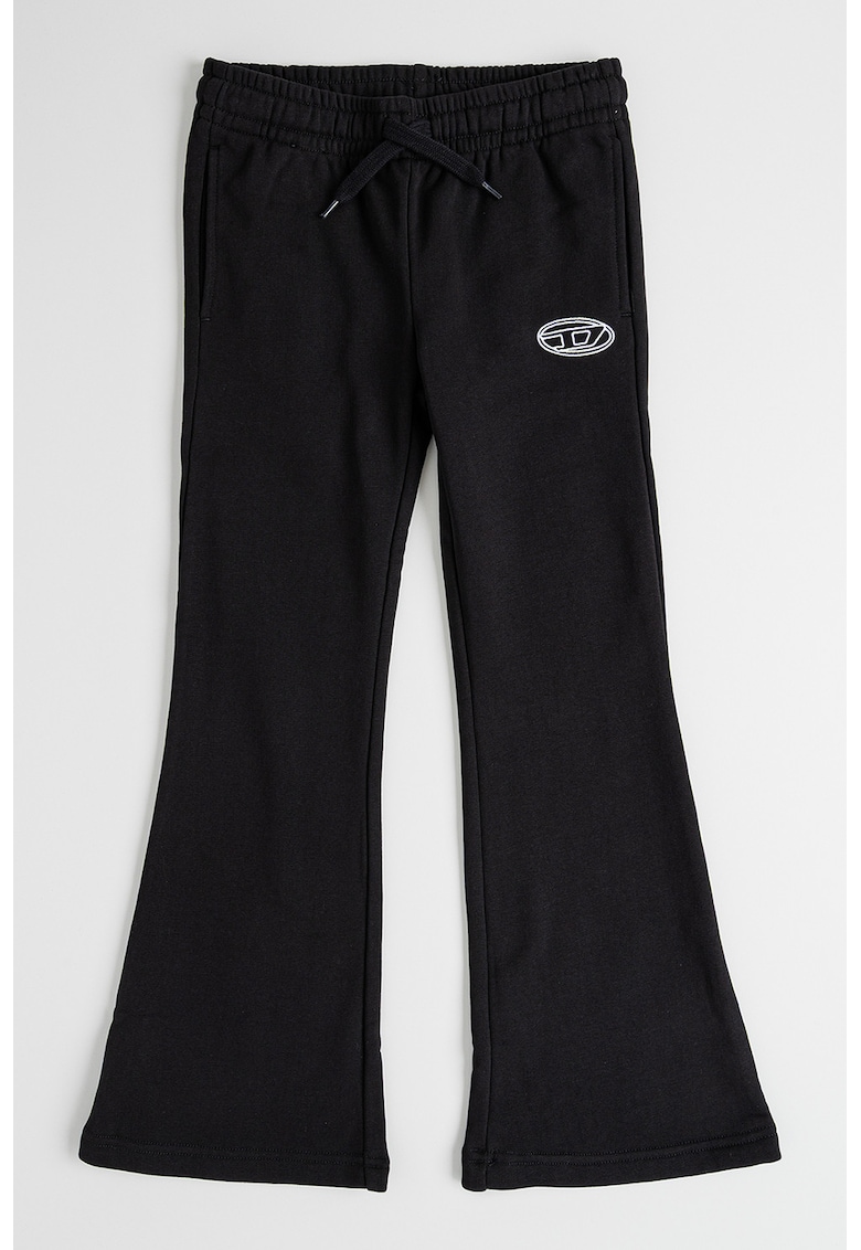 Pantaloni de trening cu croiala evazata - snur si logo