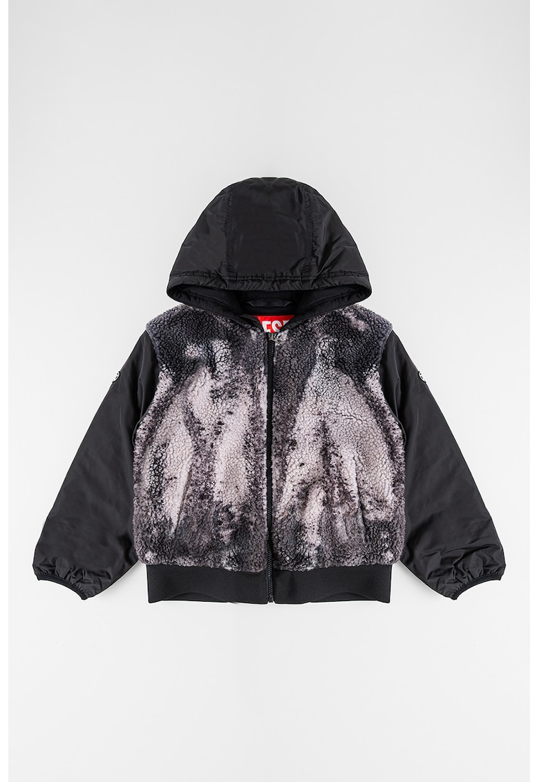 Jacheta cu gluga si textura dubla Jully