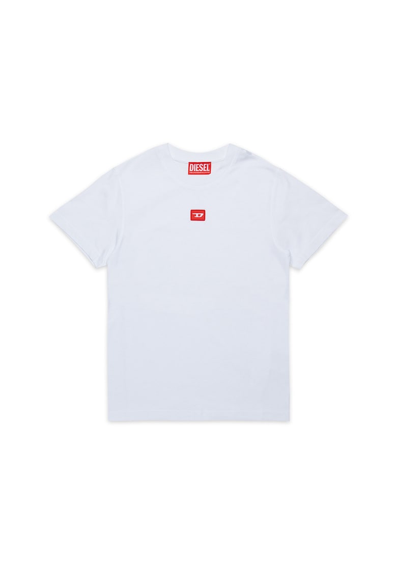 Tricou din bumbac cu logo - Rosu/Alb optic