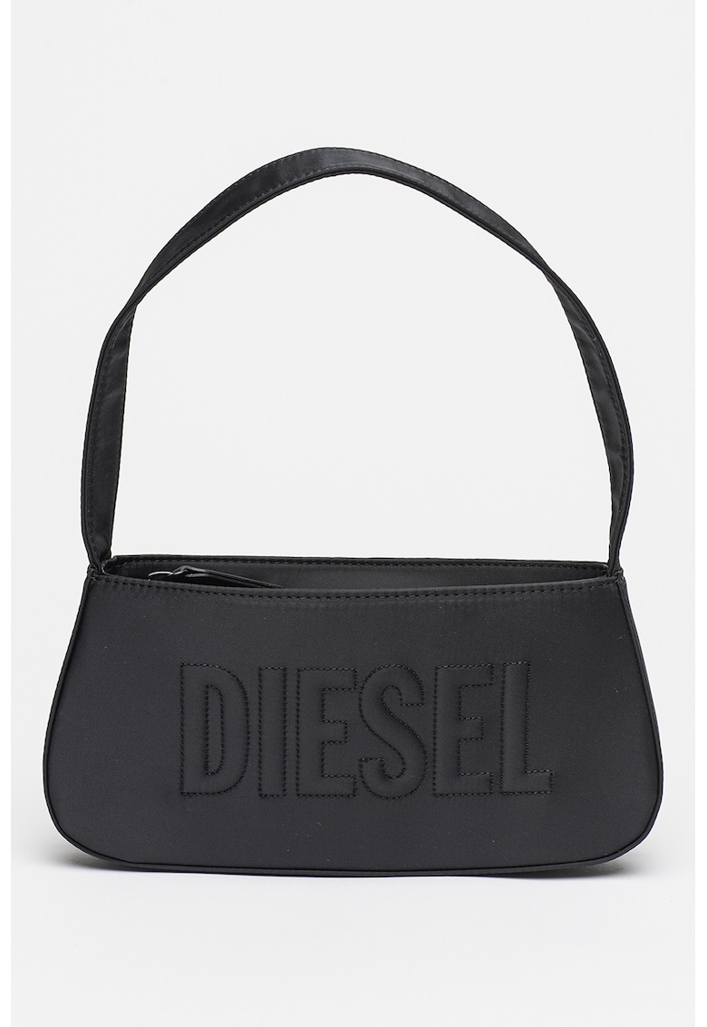 Geanta din nailon cu bareta de umar si logo Delia