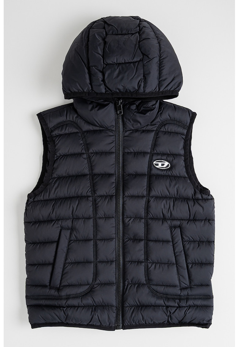 Vesta matlasata din nailon cu gluga