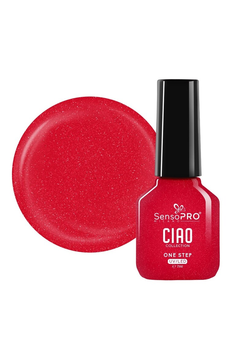 Oja Semipermanenta One Step CIAO Collection - Red Sparkle 7ml