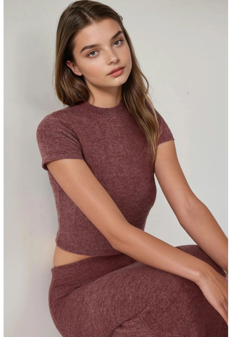 Bluza dama - tricotata - slim fit - visinie - poliester