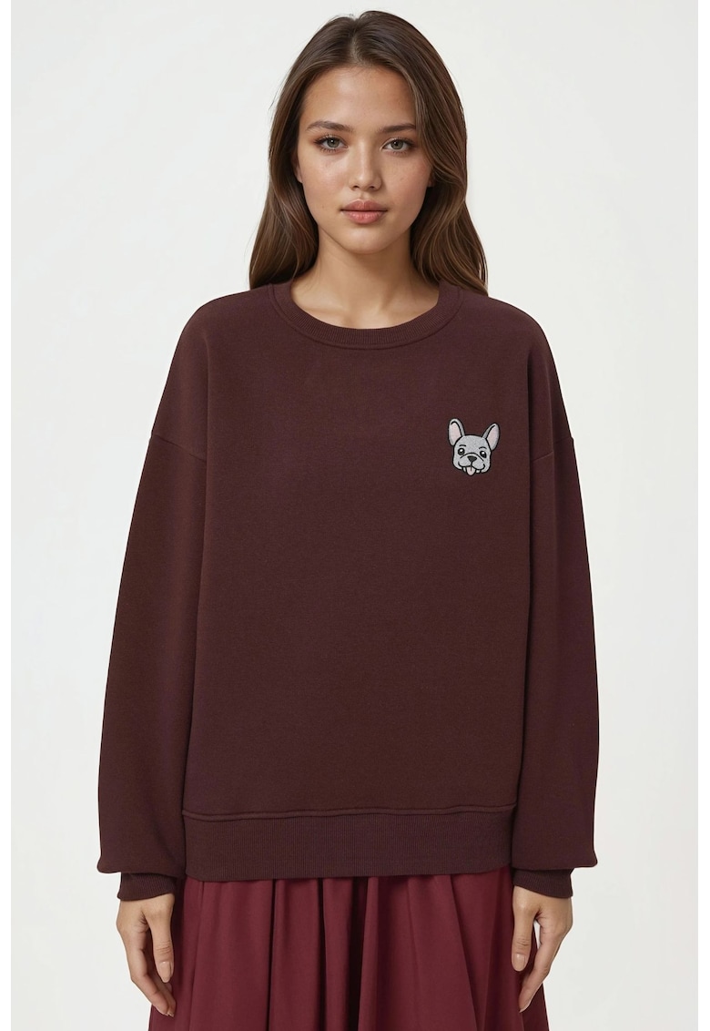 Hanorac dama model animal - maro cognac - Maro cognac