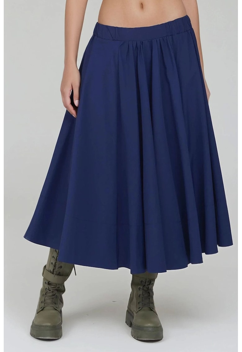Fusta maxi dama - textil - bleumarin