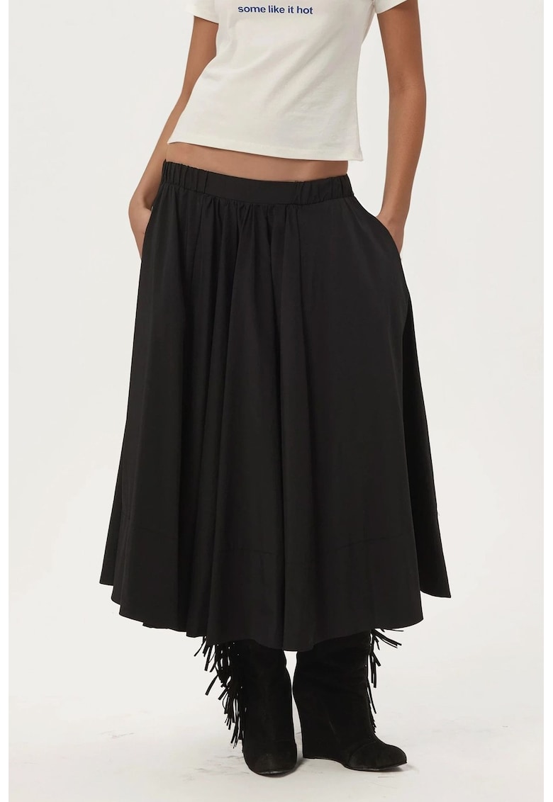 Fusta maxi dama - textil - negru