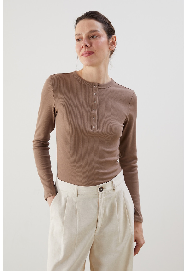 Bluza slim fit cu aspect striat